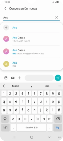 Pulsa el contacto deseado. Pulsa el contacto deseado.