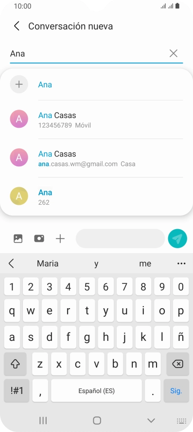 Pulsa el contacto deseado. Pulsa el contacto deseado.