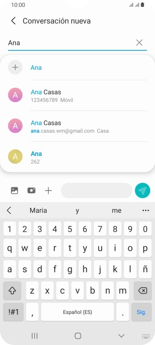 Pulsa el contacto deseado. Pulsa el contacto deseado.