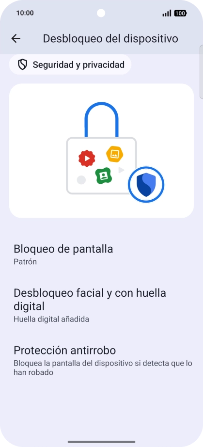 Pulsa Bloqueo de pantalla e introduce el código de seguridad extra que has creado anteriormente. Pulsa Bloqueo de pantalla e introduce el código de seguridad extra que has creado anteriormente.