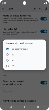 Pulsa el tipo de red deseado. Pulsa el tipo de red deseado.