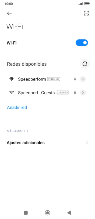 Pulsa la red deseada. Pulsa la red deseada.