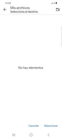 Si deseas crear una nueva carpeta, pulsa el icono de nueva carpeta y sigue las indicaciones de la pantalla para crearla. Si deseas crear una nueva carpeta, pulsa el icono de nueva carpeta y sigue las indicaciones de la pantalla para crearla.