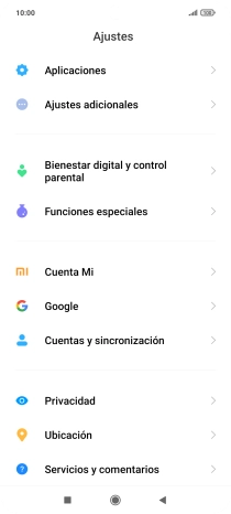 Pulsa Cuentas y sincronización.