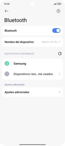 Pulsa el dispositivo Bluetooth deseado y sigue las indicaciones de la pantalla para vincular el dispositivo al teléfono. Pulsa el dispositivo Bluetooth deseado y sigue las indicaciones de la pantalla para vincular el dispositivo al teléfono.