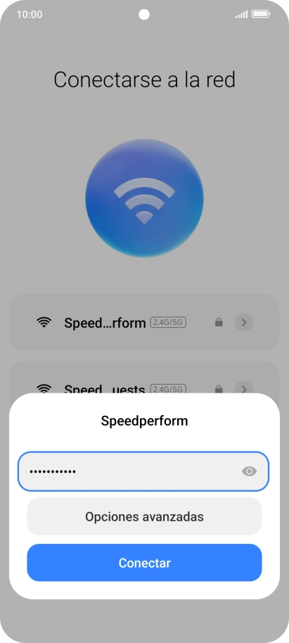 Introduce la contraseña de la red wifi y pulsa Conectar. Introduce la contraseña de la red wifi y pulsa Conectar.