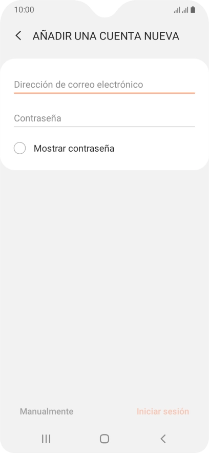 Pulsa Dirección de correo electrónico e introduce tu dirección de correo electrónico. Pulsa Dirección de correo electrónico e introduce tu dirección de correo electrónico.