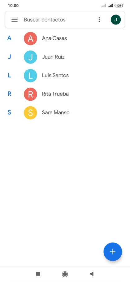 Pulsa el icono de nuevo contacto. Pulsa el icono de nuevo contacto.