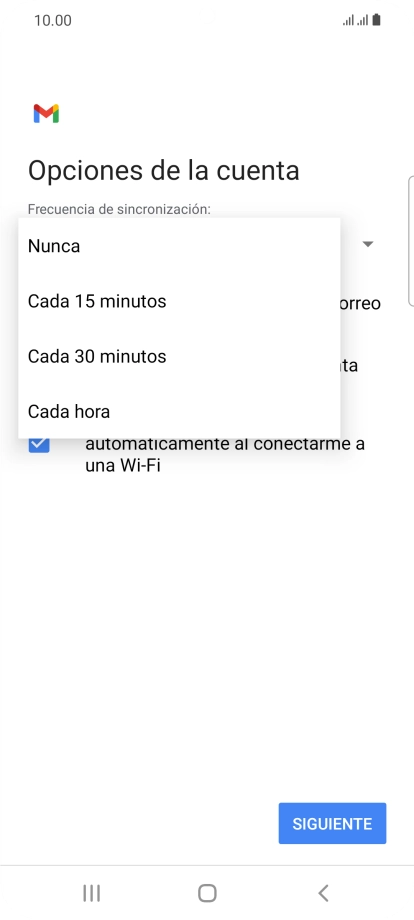 Pulsa el ajuste deseado. Pulsa el ajuste deseado.