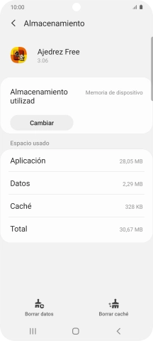 Pulsa Borrar caché.