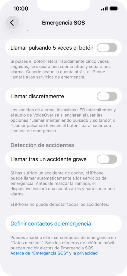 Pulsa el indicador junto a Pulsa el indicador junto a