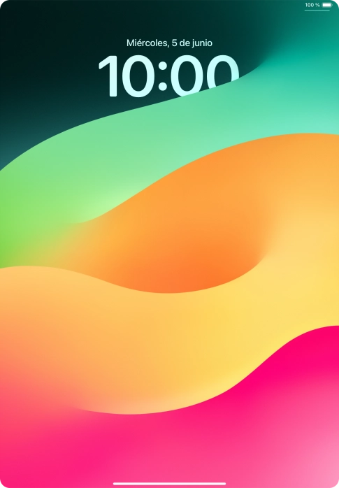 Desliza el dedo hacia arriba desde la parte inferior de la pantalla. Desliza el dedo hacia arriba desde la parte inferior de la pantalla.