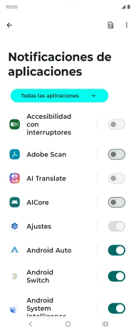 Pulsa el indicador junto a las apps deseadas para activar o desactivar la función. Pulsa el indicador junto a las apps deseadas para activar o desactivar la función.