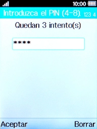 Introduce tu código PIN y pulsa la tecla de selección izquierda.