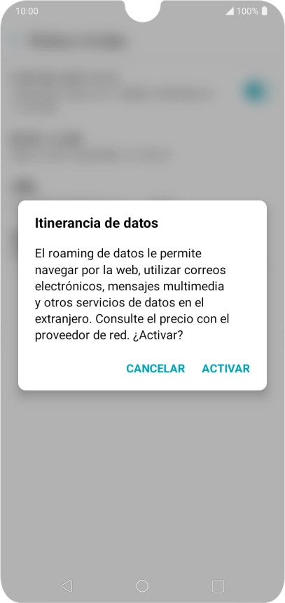 Si el roaming de datos está activado, pulsa ACTIVAR. Si el roaming de datos está activado, pulsa ACTIVAR.