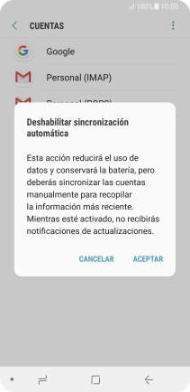 Pulsa ACEPTAR para desactivar la función. Pulsa ACEPTAR para desactivar la función.