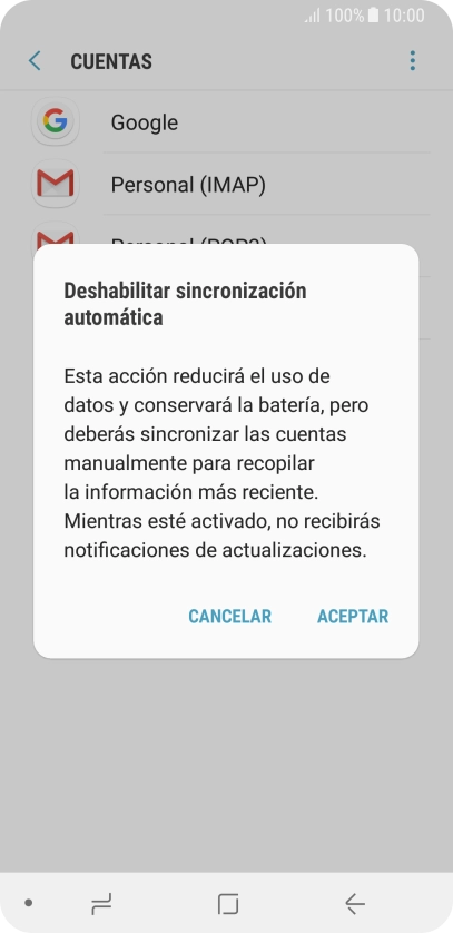 Pulsa ACEPTAR para desactivar la función. Pulsa ACEPTAR para desactivar la función.