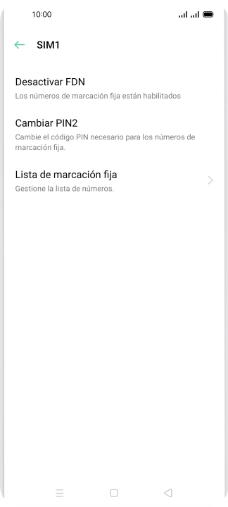 Pulsa Desactivar FDN. Pulsa Desactivar FDN.