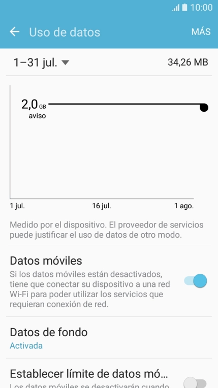 El consumo de datos aparece ahora en la pantalla. El consumo de datos aparece ahora en la pantalla.