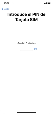 Si es necesario desbloquear la tarjeta SIM, introduce el código PIN y pulsa OK. Si es necesario desbloquear la tarjeta SIM, introduce el código PIN y pulsa OK.