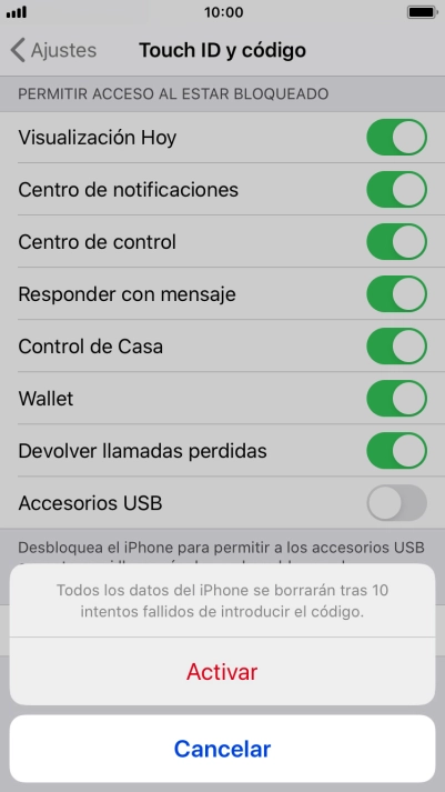 Si activas la función, pulsa Activar. Si activas la función, pulsa Activar.