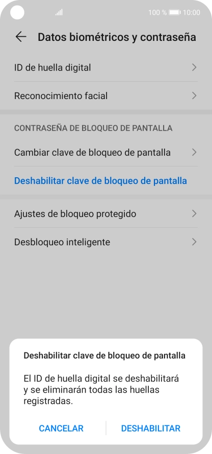Introduce el código de seguridad extra que has creado anteriormente y pulsa DESHABILITAR. Introduce el código de seguridad extra que has creado anteriormente y pulsa DESHABILITAR.