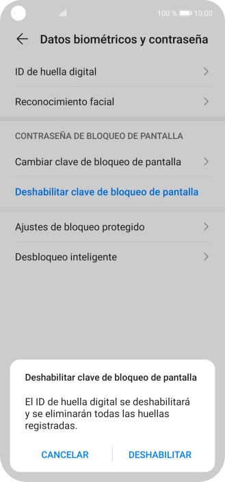 Introduce el código de seguridad extra que has creado anteriormente y pulsa DESHABILITAR. Introduce el código de seguridad extra que has creado anteriormente y pulsa DESHABILITAR.