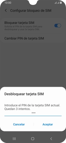 Introduce tu código PIN y pulsa Aceptar. Introduce tu código PIN y pulsa Aceptar.