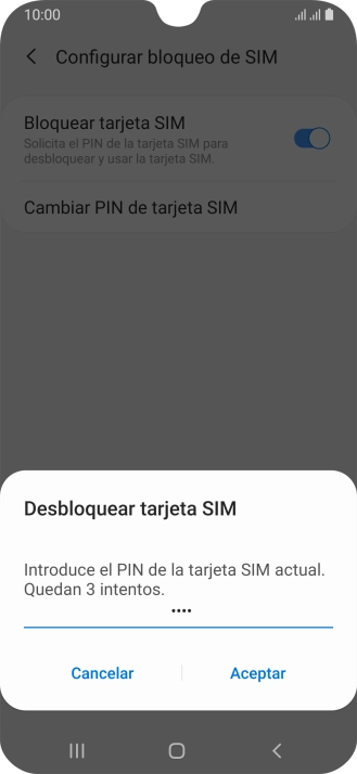 Introduce tu código PIN y pulsa Aceptar. Introduce tu código PIN y pulsa Aceptar.