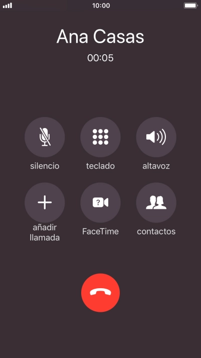 Pulsa el icono de finalizar llamadas para colgar. Pulsa el icono de finalizar llamadas para colgar.