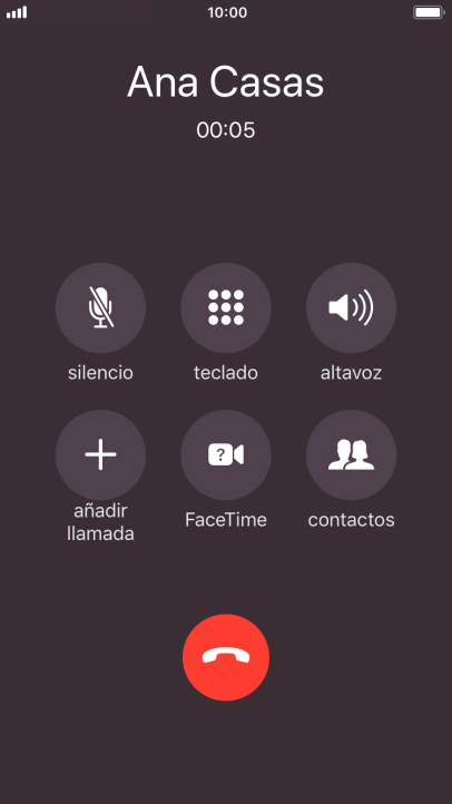 Pulsa el icono de finalizar llamadas para colgar. Pulsa el icono de finalizar llamadas para colgar.