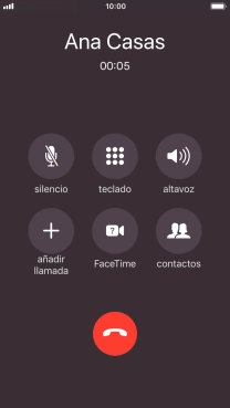 Pulsa el icono de finalizar llamadas para colgar. Pulsa el icono de finalizar llamadas para colgar.