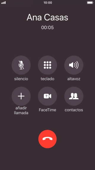 Pulsa el icono de finalizar llamadas para colgar. Pulsa el icono de finalizar llamadas para colgar.