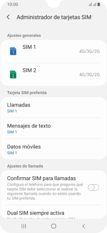 Pulsa la tarjeta SIM deseada. Pulsa la tarjeta SIM deseada.
