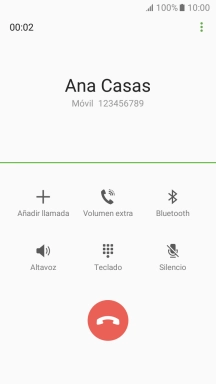 Pulsa el icono de finalizar llamada. Pulsa el icono de finalizar llamada.