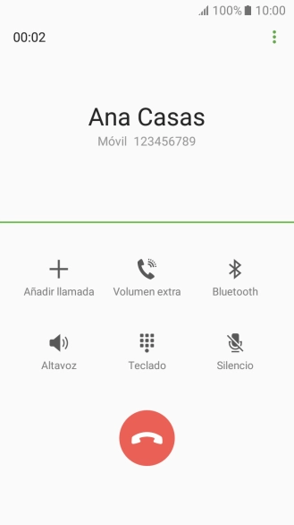Pulsa el icono de finalizar llamada. Pulsa el icono de finalizar llamada.