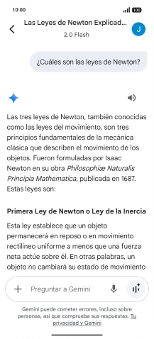 La transcripción de la conversación con Gemini Live aparece ahora en la pantalla. La transcripción de la conversación con Gemini Live aparece ahora en la pantalla.