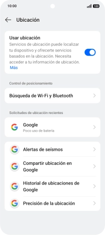 Pulsa Precisión de la ubicación. Pulsa Precisión de la ubicación.