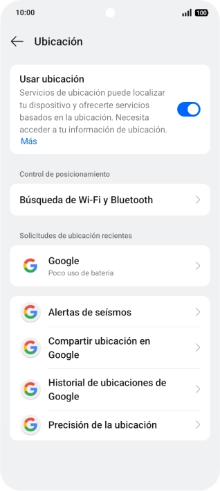 Pulsa Precisión de la ubicación. Pulsa Precisión de la ubicación.