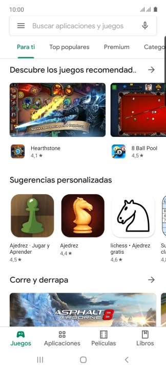 Desliza el dedo hacia la derecha desde la parte izquierda de la pantalla.