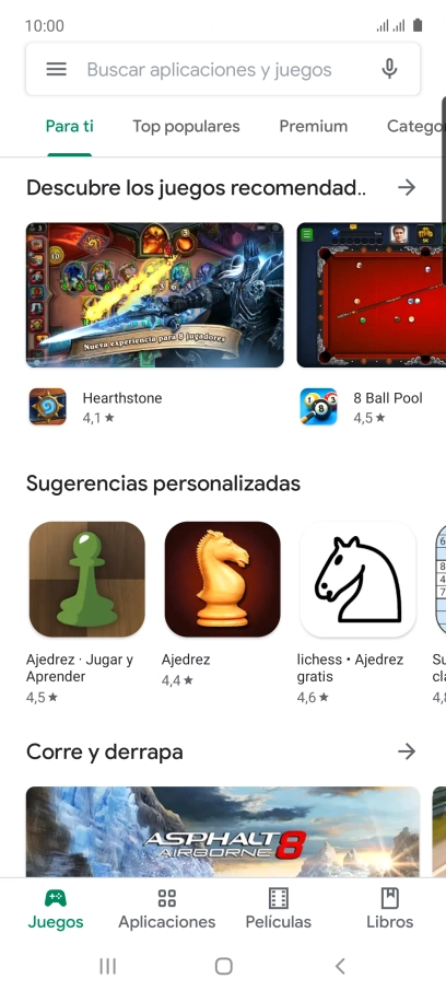 Desliza el dedo hacia la derecha desde la parte izquierda de la pantalla.