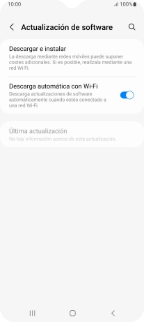 Pulsa Descargar e instalar. Si hay una versión de software nueva disponible, aparecerá ahora en la pantalla. Sigue las indicaciones de la pantalla para actualizar el software del teléfono. Pulsa Descargar e instalar. Si hay una versión de software nueva disponible, aparecerá ahora en la pantalla. Sigue las indicaciones de la pantalla para actualizar el software del teléfono.