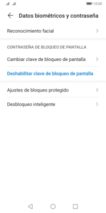 Pulsa Deshabilitar clave de bloqueo de pantalla.