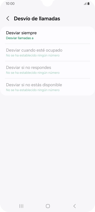 Pulsa el tipo de desvío deseado. Pulsa el tipo de desvío deseado.