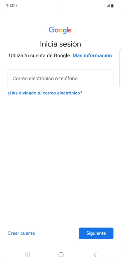 Si no tienes una cuenta de Google, pulsa Crear cuenta y sigue las indicaciones de la pantalla para ver cómo crear una cuenta nueva. Si no tienes una cuenta de Google, pulsa Crear cuenta y sigue las indicaciones de la pantalla para ver cómo crear una cuenta nueva.