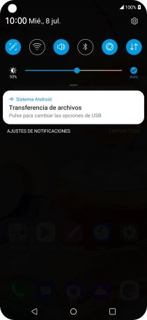 Pulsa Pulse para cambiar las opciones de USB. Pulsa Pulse para cambiar las opciones de USB.