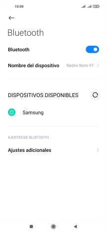 Pulsa el dispositivo Bluetooth deseado y sigue las indicaciones de la pantalla para vincular el dispositivo al teléfono. Pulsa el dispositivo Bluetooth deseado y sigue las indicaciones de la pantalla para vincular el dispositivo al teléfono.