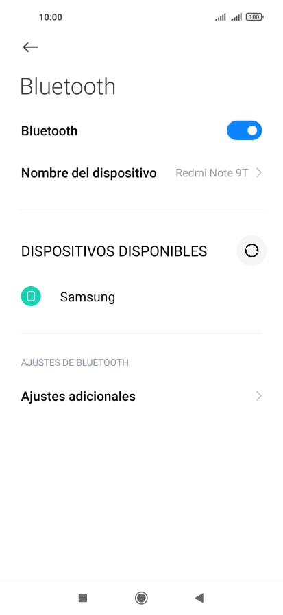 Pulsa el dispositivo Bluetooth deseado y sigue las indicaciones de la pantalla para vincular el dispositivo al teléfono. Pulsa el dispositivo Bluetooth deseado y sigue las indicaciones de la pantalla para vincular el dispositivo al teléfono.