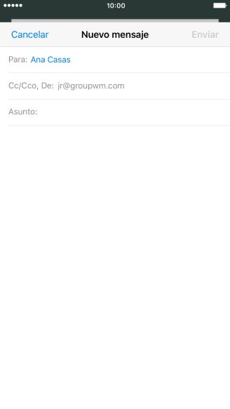 Pulsa Asunto: e introduce el asunto deseado. Pulsa Asunto: e introduce el asunto deseado.