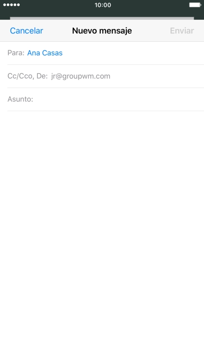 Pulsa Asunto: e introduce el asunto deseado. Pulsa Asunto: e introduce el asunto deseado.